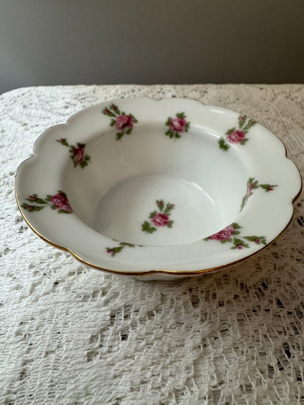 Antique T&V Limoges France Porcelaines a Feu Rose Bowl Higgins & Seiter
